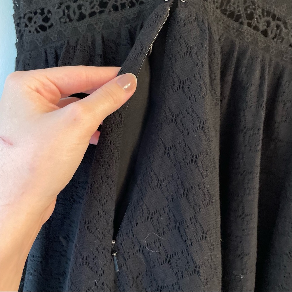 Free People Victoria Black Crochet Lace Mini Dress - Picture 11 of 13